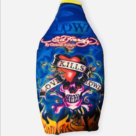 Ed Hardy insulated original vintage bottle koozie with zipper closure - Picture 1 of 4